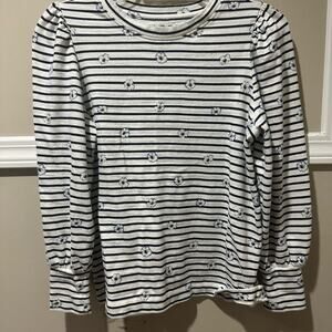 LOFT Striped Long‎ Sleeve Tee with Star Accents